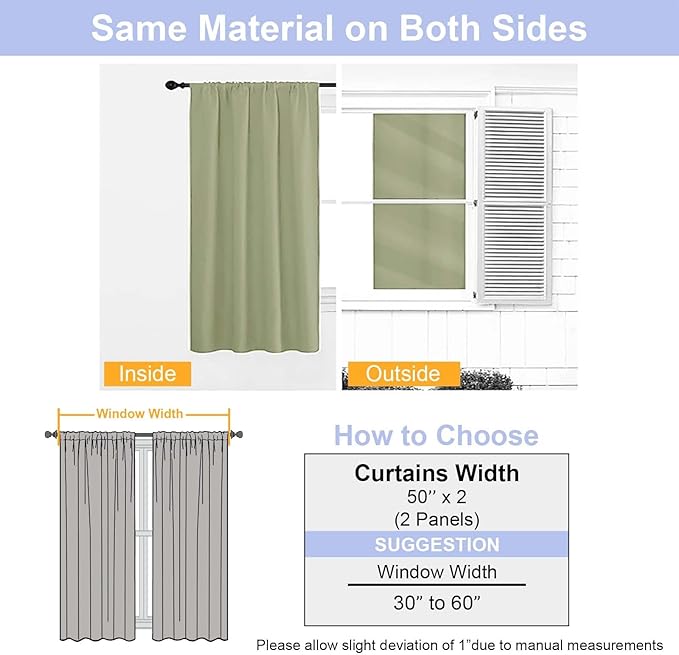 Simplebrand Ava Sage Green Blackout Curtains - Image 8