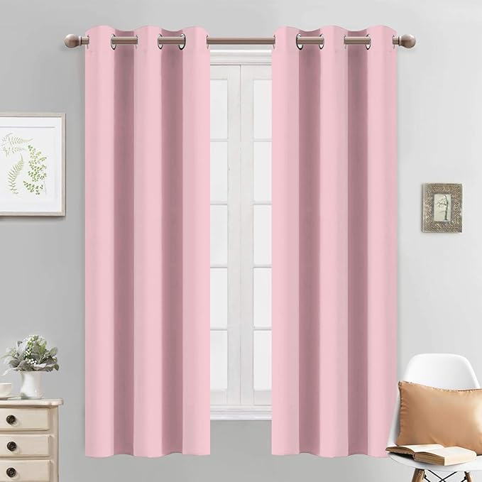 Yakamok Pink Blackout Curtains 63 Inch Long by Yakamok