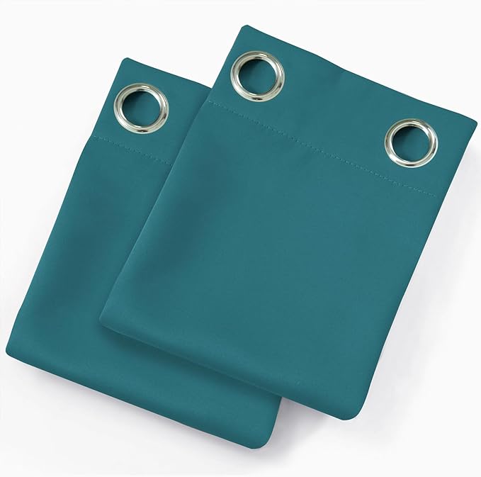 LEMOMO Blackout Curtains 52 x 90 Inch Long Sea Teal Curtains Set of 2 Panels - Image 9