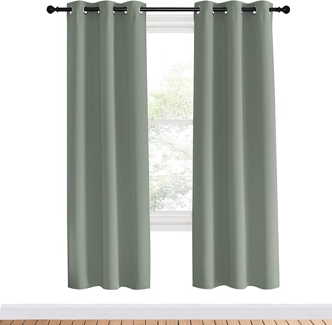 NICETOWN Bedroom Curtain Panels Blackout Draperies, 1 Pair, 34 by 70-inch - Image 2