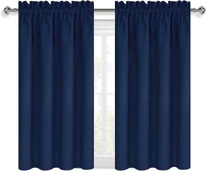 DWCN Short Blackout Curtains for Bedroom 54 Inches Long 2 Panels Set, Solid - Image 9