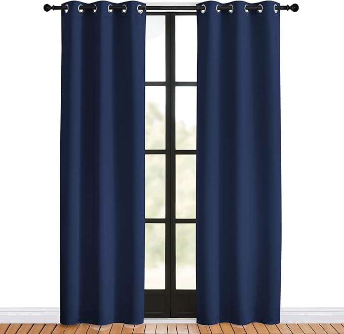 NICETOWN Navy Blackout Curtains - Image 2