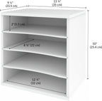 Ballucci 4 Tier File Organizer File Holder, Desk Storage, Letter Paper Tray