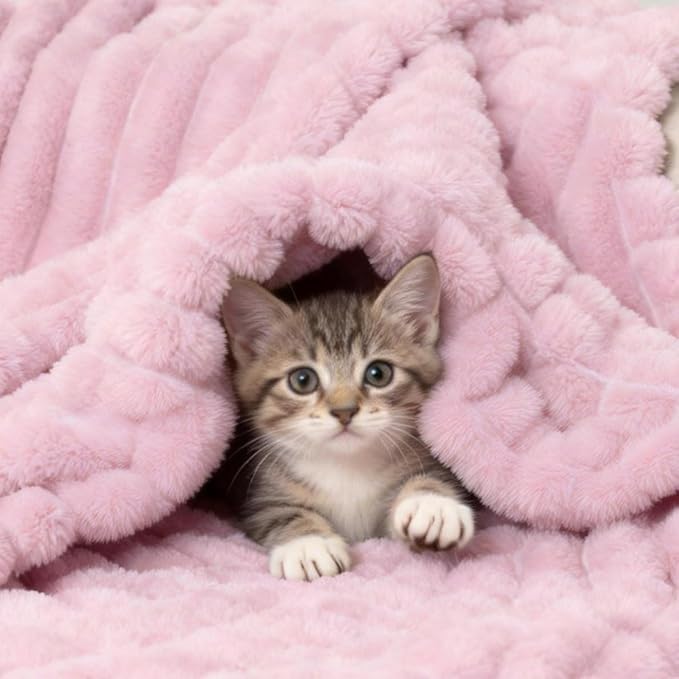 Aganear Fluffy Throw Blanket for Couch, 3D Ribbed Jacquard Warm Fuzzy Blanket - Image 4