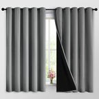Yakamok 100% Grey Blackout Curtains by Yakamok