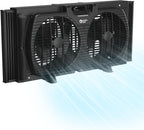 COMFORT ZONE 9" Smart Reversible Twin Window Fan with WiFi & Remote