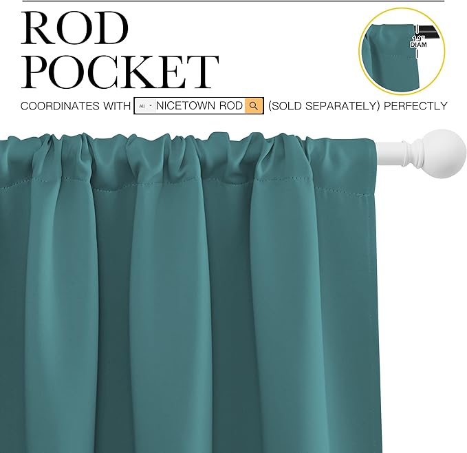 NICETOWN Blackout Curtains for Bedroom, Window Curtain Panels, Thermal - Image 3