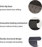 Upgraded Sheet Fasteners with Sheet Locks – Thickened and Reinforced Sheet Fasteners, 4 Pcs, Easy to Install, Suitable for All Mattresses, Reusable (Gray)