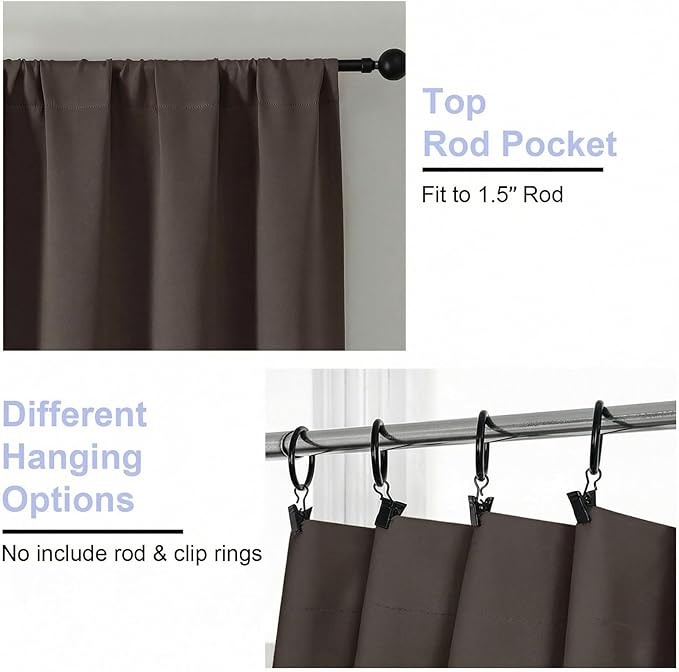 Simplebrand Chocolate Blackout Curtains - Image 4