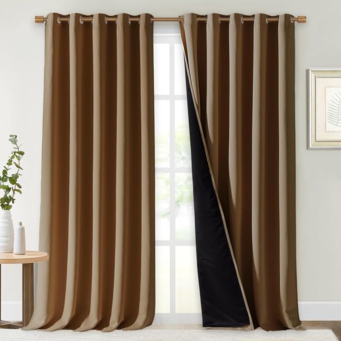 NICETOWN Total Shade Curtains and Draperies, Package of 2, 62 inches Wide x 95 by NICETOWN