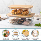 4 PCS Glass Food Storage Containers