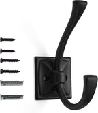 khtumeware Wall Hooks,10 Pack Coat Hooks Hardware Towel Hooks for Hanging Coats Black Robe Hooks Wall Mounted with Screws for Key, Towel, Bags, Cup.