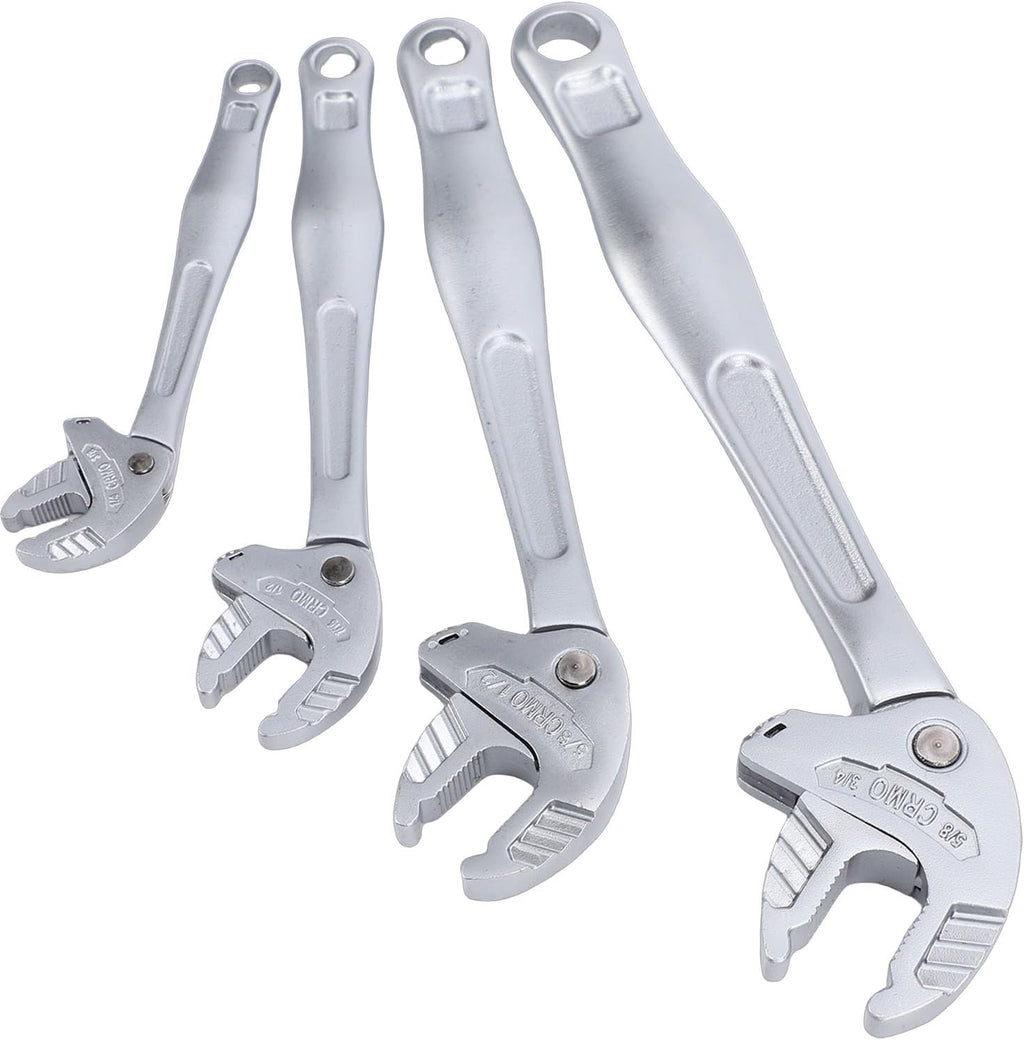 Self Adjusting Wrench, Self Locking Adjustable Wrench Set with Crab Shaped Ratchet Mechanism for Pipe Maintenance Vehicle Repair Home Workshop