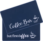 SHACOS Coffee Mat 2 Pack 12x19 Inch Absorbent Non-Slip Rubber Backing