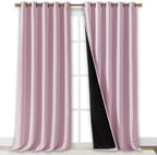 NICETOWN Full Shading Curtains for Windows, Baby Pink, 62 inches W x 95 inches L - Image 2