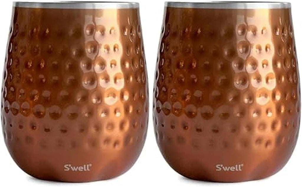 S'well Stainless Steel Wine Tumbler - 9 Fl Oz - Teakwood - Triple-Layered Vacuum-Insulated Container Designed to Keep Drinks Colder, Longer - BPA-Free Barware Accessories