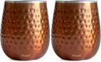 S'well Stainless Steel Wine Tumbler - 9 Fl Oz - Teakwood - Triple-Layered Vacuum-Insulated Container Designed to Keep Drinks Colder, Longer - BPA-Free Barware Accessories