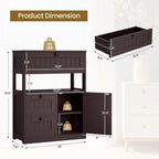 GRUSIGN Bathroom Cabinet, Modern Bathroom Floor Storage Cabinet Organizer with 1 Door and 3 Drawers, Freestanding Cupboard for Kitchen/Living Room Use