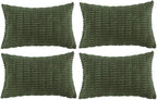 Fancy Homi 4 Packs Boho Olive Green Decorative Throw Pillow Covers 12x24 Inch by Fancy+Homi
