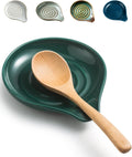 LAUCHUH Spoon Rest for Stove Top, Ceramic Spoon Holder for Kitchen Counter