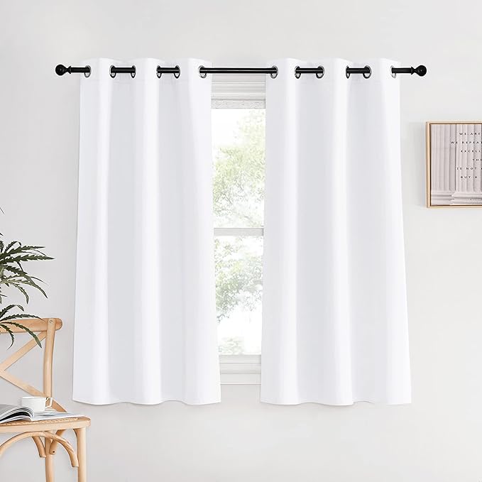 NICETOWN White Curtains for Living Room, W34 x L60, Thermal Insulated Window by NICETOWN