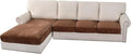 H.VERSAILTEX Velvet Stretch Sectional Couch Covers 4 Pieces Sofa Seat Cushion by HVERSAILTEX