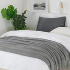 BOURINA Throw Blanket Textured Solid Soft Sofa Throw Couch Cover Knitted - Image 4