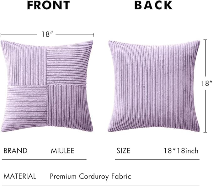MIULEE Purple Decorative Throw Pillow Covers 18x18 Inch - Image 6
