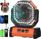 ADUST Camping Fan Battery Powered 20000mAh Outdoor Tent Fans - Orange