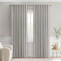 MIULEE Stone Back Tab Blackout Curtains 90 Inches Long 2 Panels Set by MIULEE