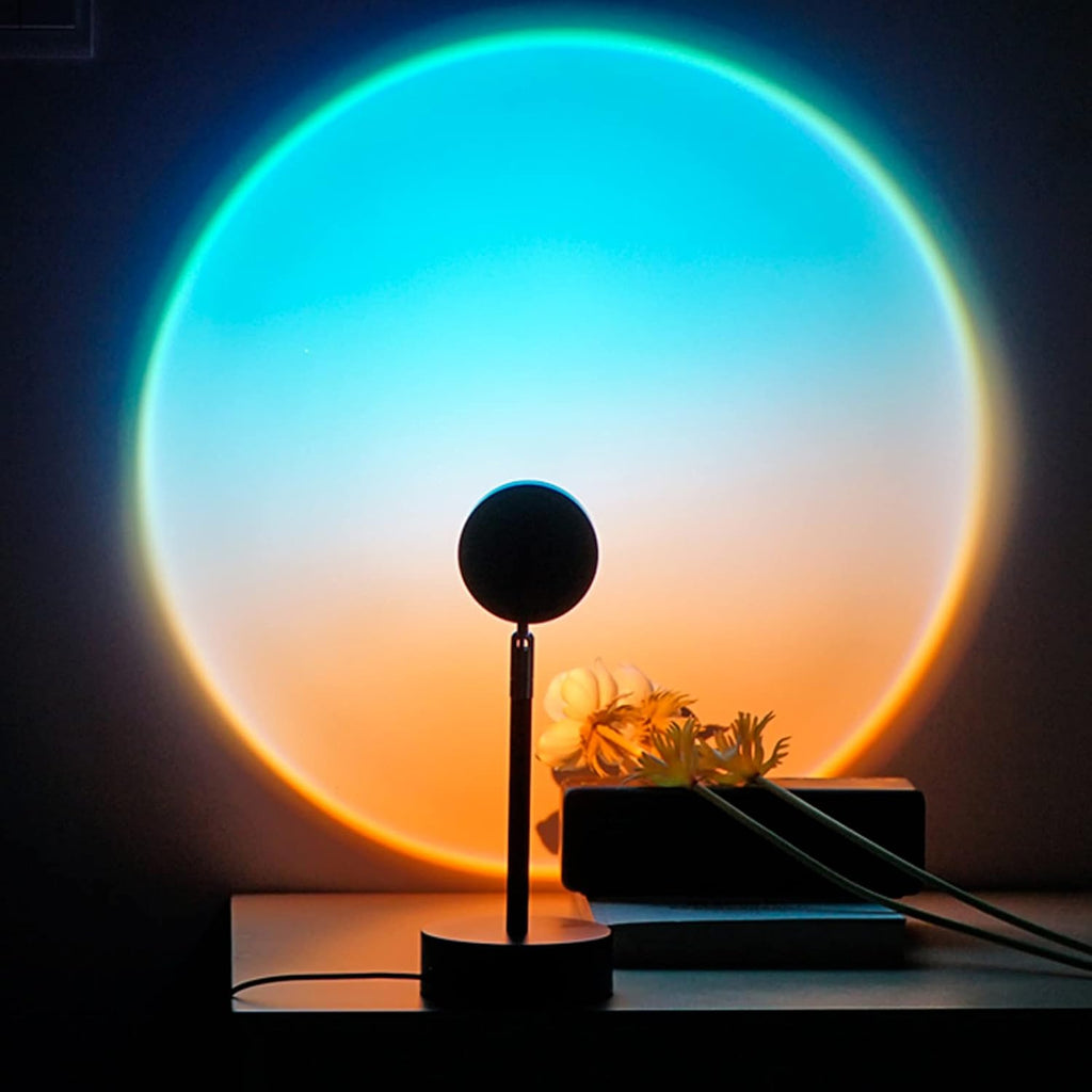 Balkwan Sunset Floor Lamp Projection 140cm Adjustable Stand Led Night Light 360 Degree Rotation Network Light with 3M USB Cable Floor Light for Living Room Bedroom