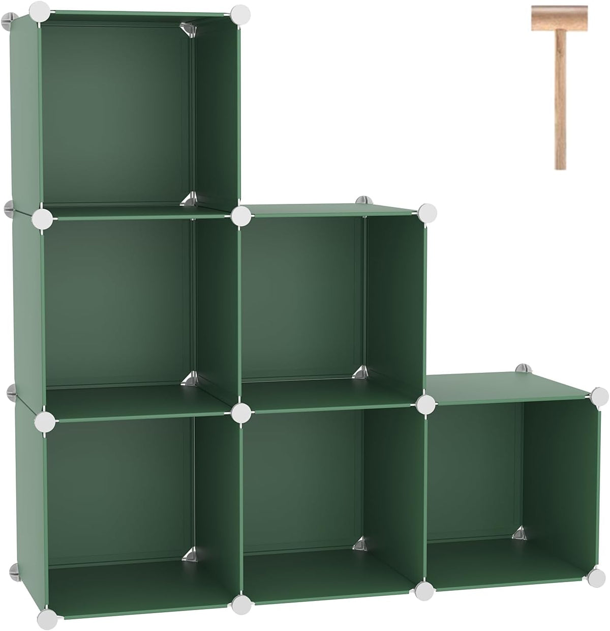 C&AHOME 6-Cube Storage Organizer Cube Shelf Closet Storage Bookcase, Green
