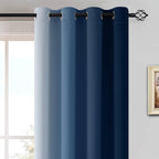 Yakamok Greyish White to Blue Ombre Curtain - Image 2