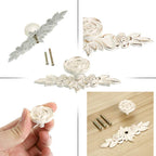 JUXYES Vintage Floral Rose Handle Pulls Knobs for Cabinets and Drawers