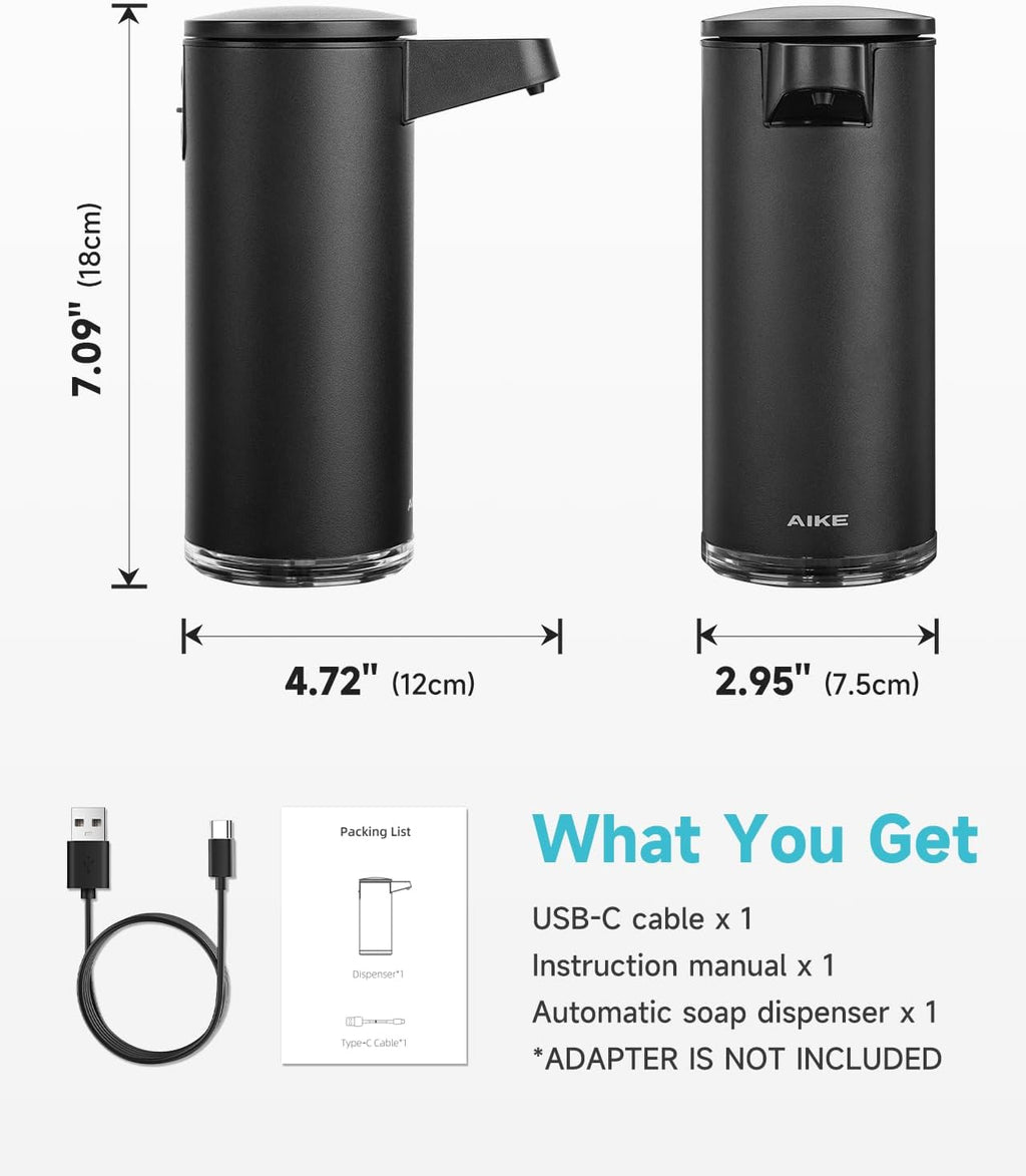AIKE SensePro Automatic Soap Dispenser 12.8oz Spot Resist Matte Black