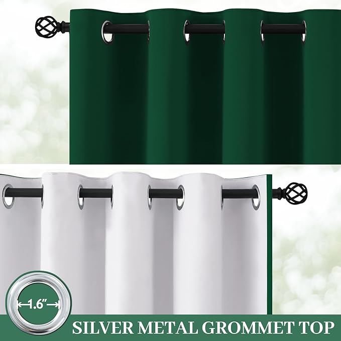 Yakamok 100% Blackout Curtain Panels 84 inches Cold and Light Blocking Drapes - Image 2