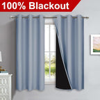 NICETOWN 100% Blackout Curtains 45 inches Long, 1 Pair, 42 inches Width Each - Image 2