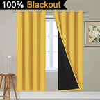 Yakamok Thermal Insulated Full Blackout Curtains 72 Inches Long, Double Layer - Image 2