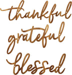 Thankful Grateful Blessed Letter Sign Metal Wall Decor, 3 Piece Black Letters Wall Art for Bathroom Bedroom Metal Words Wall Decor for Home Decor