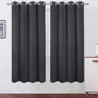 LEMOMO Blackout Curtains 66 x 72 Inch Long Dark Grey Curtains Set of 2 Panels by Lemomo