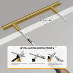 Goldenwarm 10 Pack 3 inch Gold Cabinet Handles Brushed Gold Cabinet Pulls
