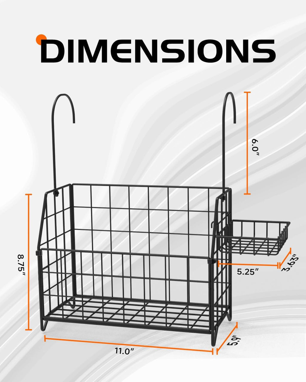 Large Rustproof Shower Caddy Hanging, 304 Stainless Steel Hanging Shower Organizer Basket for Bathroom & Bathtub, Over the Rod Shower Rack for Shampoo, Conditioner, Soap & Bath Accessories(Black)