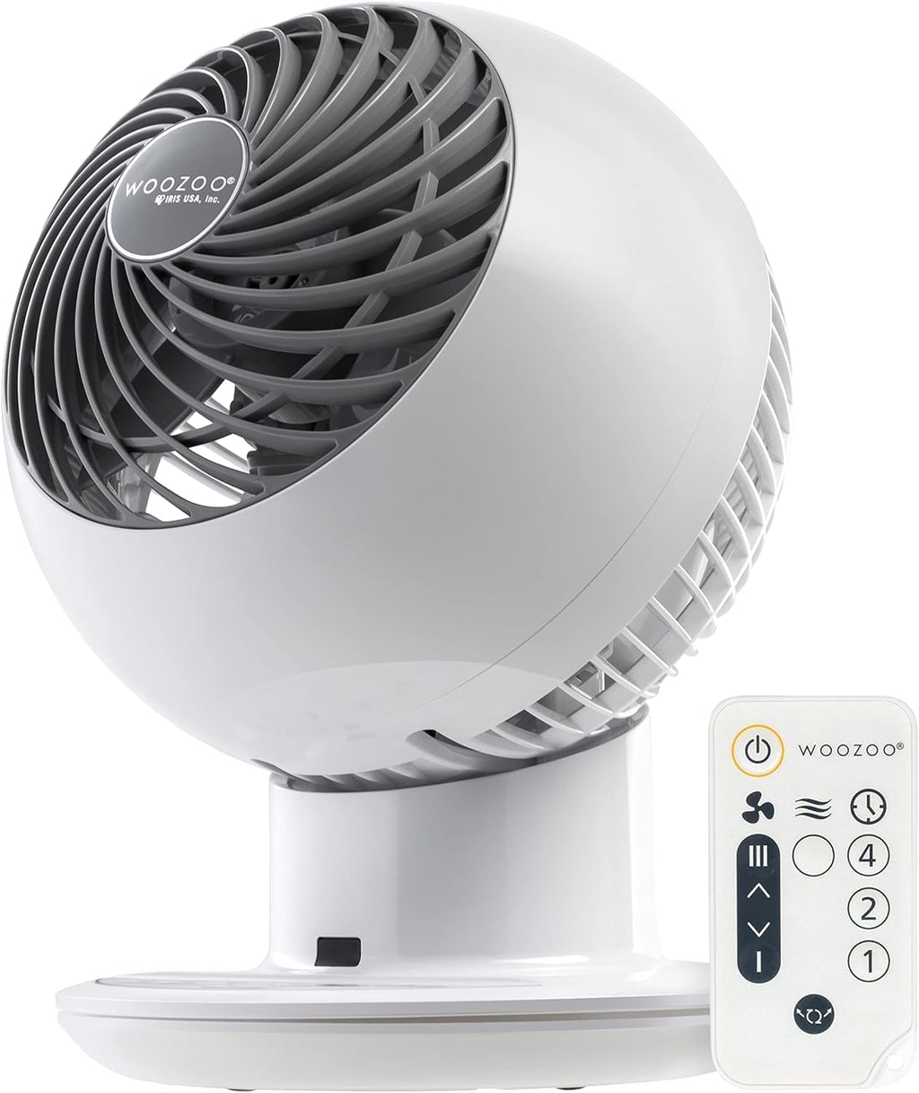 IRIS USA WOOZOO Air Circulator Fan with Remote, 5 Speeds, Quiet Fan, White