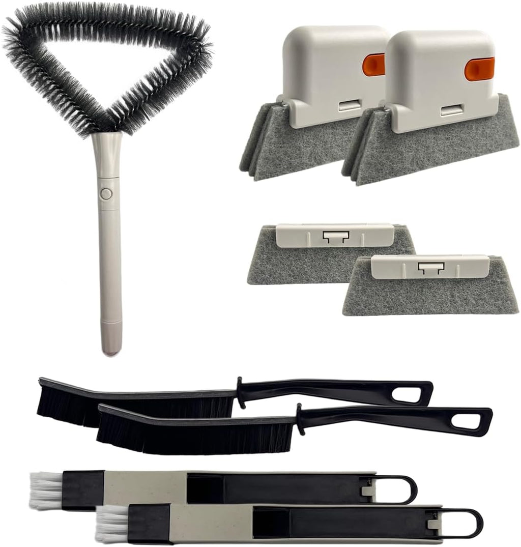 8-Piece Cleaning Brush Set, Window Track & Crevice Tools with Pumice Bars