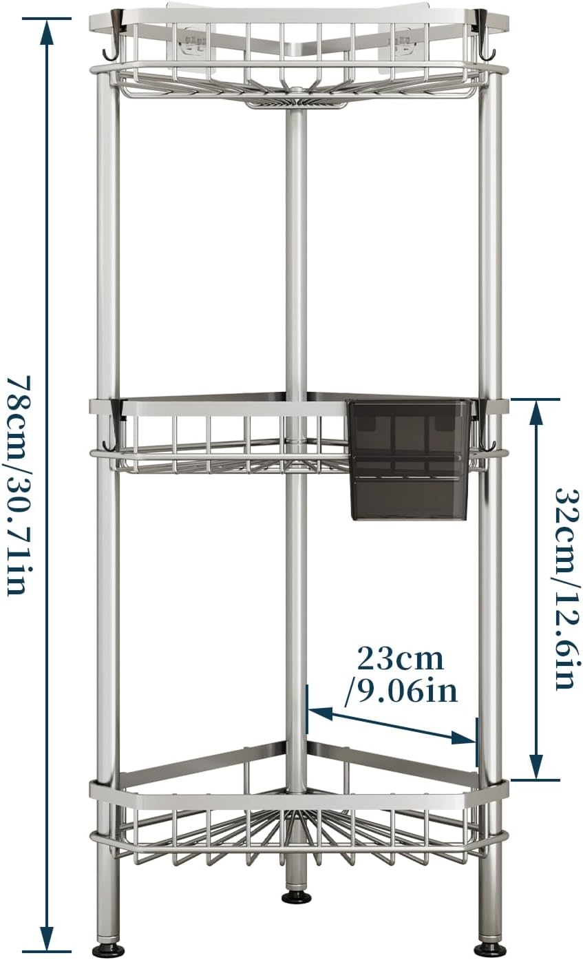 Corner Shower Caddy Stand - Rustproof Bathroom Organizer&Storage