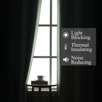 Estelar Textiler Navy Blue and Sage Green Ombre Blackout Curtains 84 Inch - Image 3