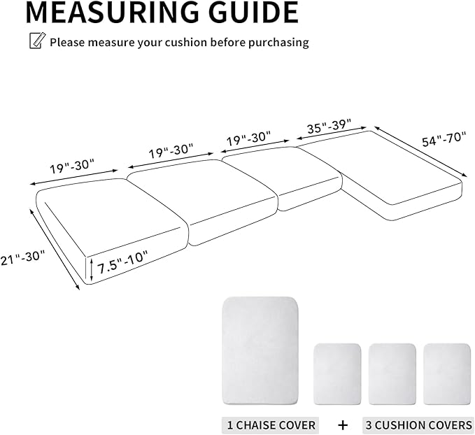 Easy-Going Stretch 4 Pieces Couch Cushion Covers - Image 2