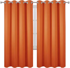 LEMOMO Blackout Curtains 66 x 72 Inch Long Orange Curtains Set of 2 Panels Room - Image 2