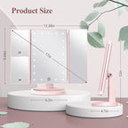 HUONUL 2X/3X/10X Magnifying Vanity Mirror with Light, Trifold Makeup Mirror
