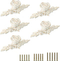 JUXYES Vintage Floral Rose Handle Pulls Knobs for Cabinets and Drawers